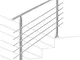 Cecaylie Corrimano Ringhiera per scale ringhiera da 80cm Acciaio Inox con 5 barre trasvers...