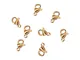 Airssory, 100 fermagli a moschettone in acciaio inox 304, colore dorato per gioielli fai d...
