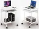 TECHLY 105926 Scrivania Mobile Compact per Computer Ripiano Tastiera Scorrevole Bianco Bia...