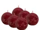 Bolsius Rustik - Candela sferica, colore rosso bordeaux, set da 6 pezzi, candela decorativ...