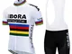 TOPBIKEB Completo Abbigliamento Ciclismo Uomo Estive, Magliette Ciclismo Maniche Corte Pan...