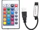 MASUNN 24 USB LED Controller con Telecomando per DC5V 5050 RGB Strip Light