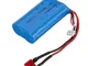 FairOnly Batteria Li-Ion 7.4V 1800mAh 10C 2S T Plug per R-BRC RB1277A 1/12 Modello di Veic...