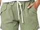 FANGJIN - Pantaloncini da donna Harem con tasche, pantaloni da spiaggia a gamba larga A01...