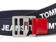 Tommy Jeans Repeat Logo Webbing Strap Cintura, Multicolore (Corporate 0f8), 5 (Taglia Unic...