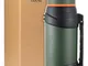 Borraccia Thermos da 1,5 l con Tazza - Antigoccia - Con Manico e Cinghia di Trasporto - Pe...