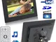 Cornice portafoto digitale 7' LCD 16:9 lettore multimediale con telecomando, nero