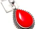 jewels paradise Bellissimo Ciondolo con Corallo Rosso Realizzato a Mano in Argento Sterlin...