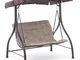 Dondolo 2 Posti da Giardino 160x112x163 cm in Ferro e Poliestere Haiti Beige