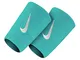 Nike Coppia Polsini Tennis Premier Doublewide Wristband Nadal del Potro (Light Aqua/White)