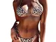 Costume Intero da Donna,Costume da Bagno Intero da Un Pezzo con Scollo a V Leopardato con...