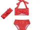 Jimmackey Costumi Bagno Neonata Bambina Ruched Bikini Set Costumi da Bagno Stampa DOT Bow...