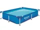 Steel Pro Piscina Frame Rettangolare Cm. 221X150X43, cap. 1.200 Lt Predisposta per Pompa F...