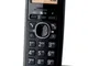 Panasonic KX-TG1611JTH Telefono Cordless DECT Singolo con Base Montabile a Parete, Nero