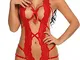 CheChury Lingerie Sexy Donna Halter Babydoll Trasparente Completo Intimo Donna Camicia da...