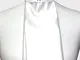 Aiko Plastron – Raso – Bianco/Blu Notte – Flower Crystal – Rhinestones