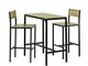 SoBuy® Set tavolino bar con 2 sgabelli, Arredo da giardino,Tavolo da bar, OGT03,IT