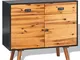 vidaXL Credenza in Legno Massello di Acacia Comò Madia Armadietto Cassettiera