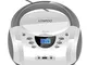 Radio Portatili Boombox,Lettore CD MP3 USB Bluetooth(White)