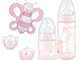 NUK Fist Choice+ Starter Set Baby Rose & Blue, Set di Biberon e Succhietti, Rosa Bimba