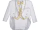 Lito Angels Smoking per Bambino Bimbo, Completo da Battesimo da 5 Pezzi (Giacca, Camicia,...