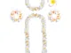 Ghirlanda Di Fiori Luau, 5 Pcs Collana Di Fiori Per Feste Hawaii, Leis Ghirlanda Collana C...