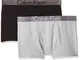 Calvin Klein 2 Pack Trunk Boxer, Multicolore (1 Black / 1 Grey Heather 034), 140 (Taglia P...