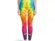 XJJ88 - Leggings sportivi con stampa arcobaleno, da donna, elasticizzati, per pilates e pa...