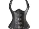 Beauty-You, corsetto da donna, stile Steampunk, in ecopelle con stecche in acciaio, con ch...