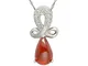 AMDXD Moderni Moderni Gioielli Argento Sterling Donna Collane Rosso Nodo Goccia Zirconia C...