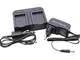 Caricabatterie doppio include adattatore da Auto per Casio QV-R3, QV-R4, Creative Divi Cam...