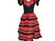 La Senorita vestito Flamenco spagnolo/Costume - per ragazza/bambini nero/rosso Taglia 10,...