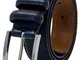 Ashford Ridge Cintura in pelle doppia fibbia da uomo 33mm 100CM (lunghezza totale 115cm),...