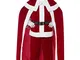 Smiffys Costume di Babbo Natale deluxe, rosso con pantaloni, giacca, mantello, cintura,