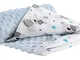 Medi Partners Coperta per neonati 100% cotone 75x100cm Bambini Minky Multifunzionale Bifac...