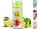 Relaxdays, Verde Bottiglia con Infusore per la Frutta, Senza BPA, Chiusura Ermetica 900ml,...