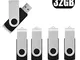 Chiavetta USB 32 GB,Pendrive 5 Pezzi Pennetta Memoria Flash Drive JUYUKEJI USB 2.0 Girevol...