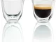 De'Longhi Bicchieri Espresso, Tazzine di Vetro a Doppia Parete, Vetro Borosilicato ritenzi...