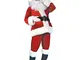 Costume da Babbo Natale Deluxe, Costume da Babbo Natale Cosplay per uomo con cappello, bar...