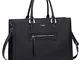 David Jones - Borsa a Mano Donna Grande Capacità - Tote Shopper Bag Capiente PU Pelle - Tr...