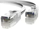 Mr. Tronic 25m Cavo di Rete Ethernet Piatto | CAT6, AWG24, CCA, UTP, RJ45 (25 Metri, Bianc...