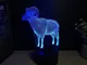 Yujzpl Lampade 3D Illusione Ottica Luce Notturna, 7 Colori Controllo Tattile-Un Regalo Per...