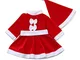 Zolimx 2 Pezzi di Natale Vestiti Abiti Costume + Cappello,Unisex Bambini Elfo di Natale Co...