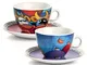 Egan PCS12/1719 Set Tazze Cappuccino, Modello Cuore/Costa, Porcellana, Multicolore, 4 unit...