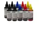 KIT Ricarica Cartucce 10 Flaconi 100ml inchiostro colori universale per Brother, Canon, Ep...