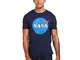 Nasa Circle Logo T-Shirt, Blu (Navy Navy), X-Large Uomo