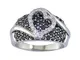 VIr Jewels - Anello a cuore con 2 carati di diamanti e diamanti neri, misura 23 (20,1), in...
