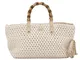 Borsa V73 rea shopper a mano in crochet 73BS6UU01 off white