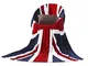 Coperta di lusso con bandiera del Regno Unito, in pile di corallo, con bandiera britannica...