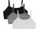 Yini, set da 1 o da 3 reggiseni sportivi da ragazza, con spalline regolabili 3 pezzi (nero...